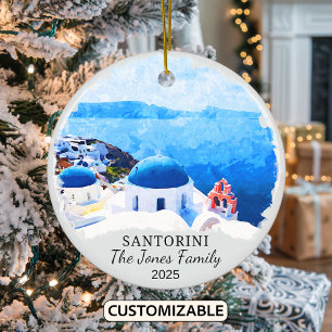 Ornamento De Cerâmica Ordem Personalizada de Santorini, Grécia