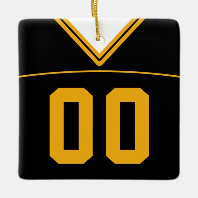 Ornamento De Cerâmica Ordem Personalizável de Futebol Lacrosse Jersey (Frente)
