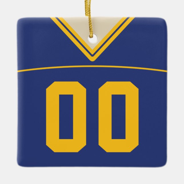 Ornamento De Cerâmica Ordem Personalizável de Futebol Lacrosse Jersey (Frente)