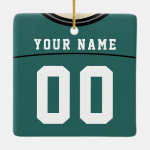 Ornamento De Cerâmica Ordem Personalizável de Futebol Lacrosse Jersey