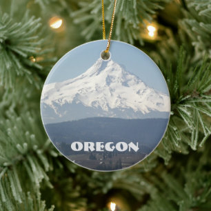 Ornamento De Cerâmica Oregon Monte Hood Mountain Holiday