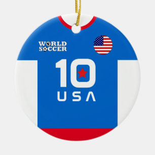 Ornamento De Cerâmica Organização Mundial de Futebol de Jersey EUA
