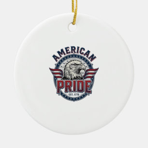 Ornamento De Cerâmica Orgulho Americano Águia Design Patriótico Vintage_