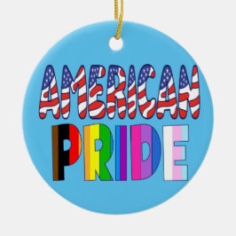 Ornamento De Cerâmica Orgulho Americano - Mês do Orgulho LGBTQ+ América 