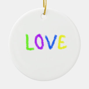 Ornamento De Cerâmica Orgulho amoroso arco-íris LGBTQ junho moderno