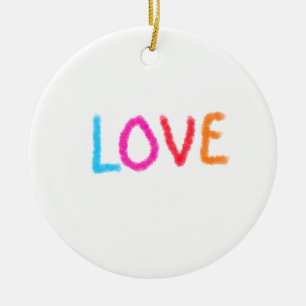 Ornamento De Cerâmica Orgulho amoroso arco-íris LGBTQ junho moderno