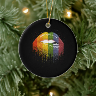 Ornamento De Cerâmica Orgulho de Lábios LGBT - Gay, Homossexual, lésbica