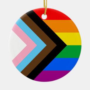 Ornamento De Cerâmica Orgulho de progresso LGBTQ+