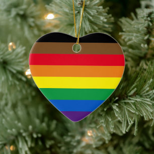 Ornamento De Cerâmica Orgulho do Orgulho Ortográfico gay no coração N