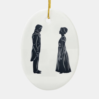 Ornamento De Cerâmica Orgulho e Preconceito Elizabeth e Darcy
