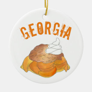Ornamento De Cerâmica Orgulho Estatal Atlanta Georgia Peach Cobbler do S