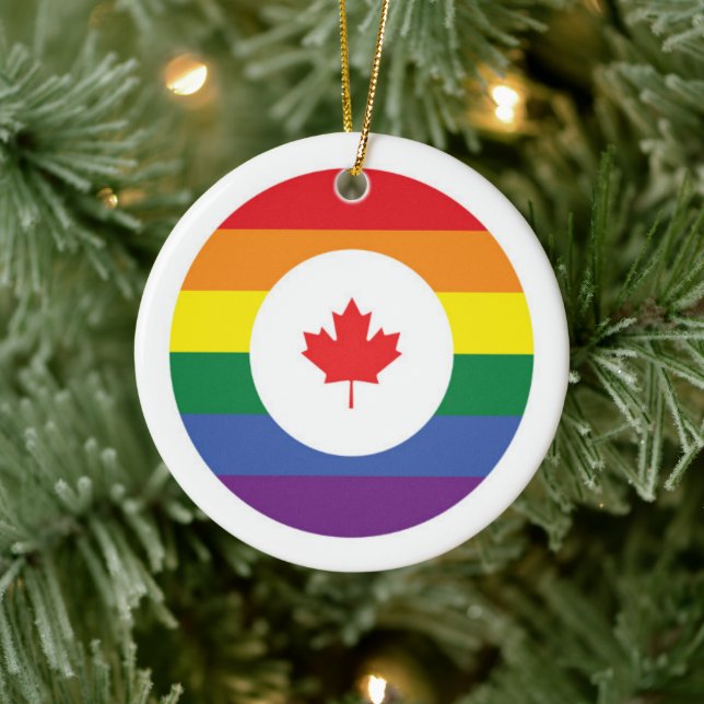 Ornamento De Cerâmica Orgulho gay do Canadá (Árvore)
