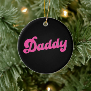 Ornamento De Cerâmica Orgulho Gay LGBT Urso Rosa Pai Gay