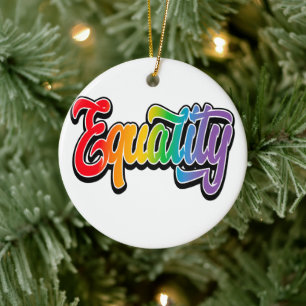 Ornamento De Cerâmica Orgulho LGBT Arco-Íris Igualdade de Sinalizador
