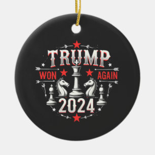 Ornamento De Cerâmica Orgulho Maga Trump Ganhou novamente o Dia da Inagu
