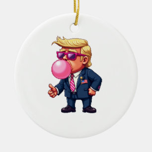Ornamento De Cerâmica Orgulho Maga Trump Pixel Presidente Dia da Inagura