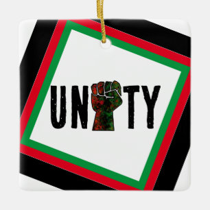 Ornamento De Cerâmica orgulho negro punho vermelho verde bandeira pan-af