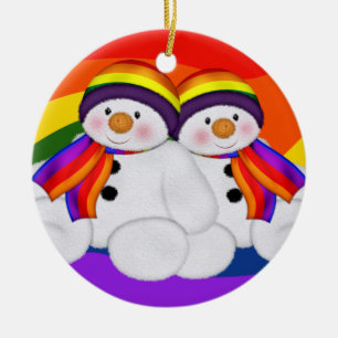 Ornamento De Cerâmica Orgulho Snowman