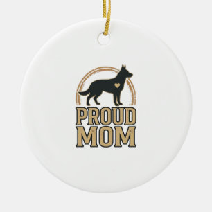Ornamento De Cerâmica Orgulhosa Mãe Silhueta de Cachorro Design Vetorial