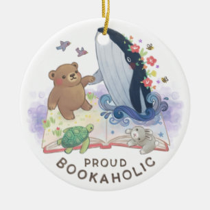 Ornamento De Cerâmica Orgulhoso Livresco: Ilustração da Magia dos Livros