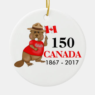 Ornamento De Cerâmica Orgulhoso Vinho Canadiano 150 Aniversário