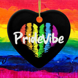 Ornamento De Cerâmica OrgulhoVibe Coração Arco-Íris: Orgulho Atemporal