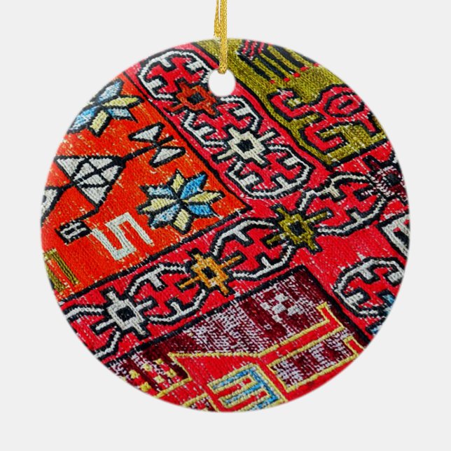 Ornamento De Cerâmica Oriental persa, padrão turco, tapete (Traseira)