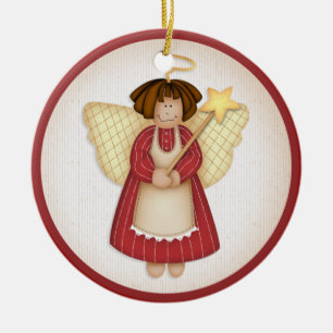 Ornamento De Cerâmica Ornaço Anjo Natal d2