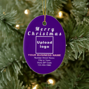Ornamento De Cerâmica Ornaço cerâmico de Oval Roxo de Natal Comercial