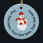 Ornamento De Cerâmica Ornaço cerâmico dos dentes de Snowman<br><div class="desc">Um boneco de neve segurando um dente com cachecol decorado com dentes é uma design odontológica engraçada para dentistas, higienistas dentários, endodontistas, periodontistas e ortodontistas</div>