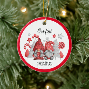 Ornamento De Cerâmica Ornaço cerâmico dos gnomos de Natal