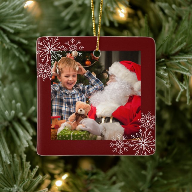 Ornamento De Cerâmica Ornaço Cerâmico Foto Fotografada em Flocos de Neve (Árvore)