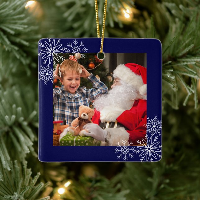 Ornamento De Cerâmica Ornaço Cerâmico Foto Fotografada em Flocos de Neve (Árvore)