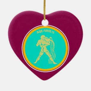 Ornamento De Cerâmica Ornament Aquarius Heart