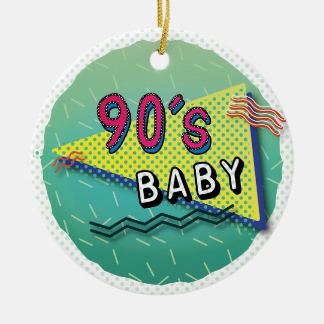 Ornamento De Cerâmica Ornament Baby Pattern dos anos 90 (Frente)