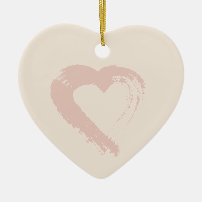 Ornamento De Cerâmica Ornament Beige Heart (Frente)