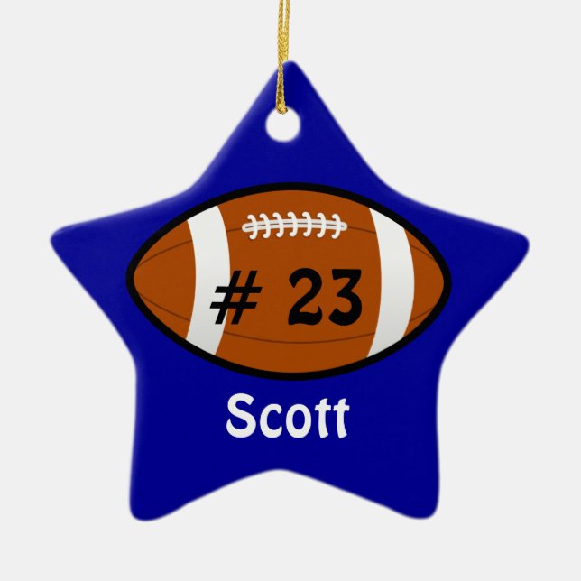 Ornamento De Cerâmica Ornament Blue Football Star (Frente)