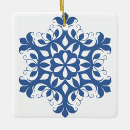 Ornamento De Cerâmica Ornament Blue Snowflake
