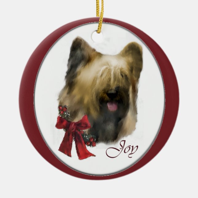 Ornamento De Cerâmica Ornament Briard Christmas Gifts (Frente)