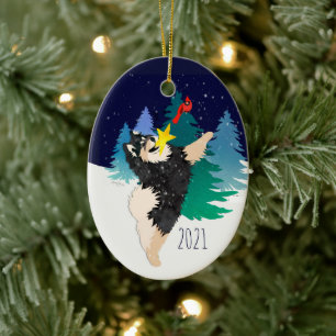 Ornamento De Cerâmica Ornament Celestial Finlandês Lapphund 2021