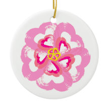 Ornament cerâmico do Blossom Hearts