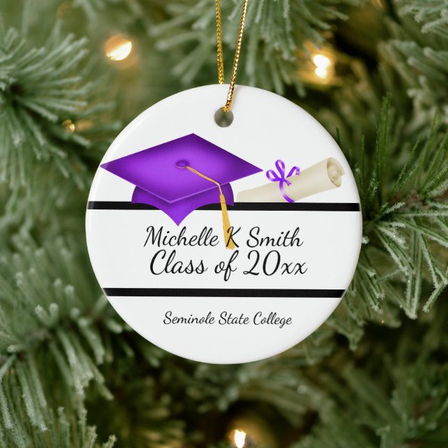 Ornamento De Cerâmica Ornament Cerâmico Personalizado para Graduação de  (Árvore)