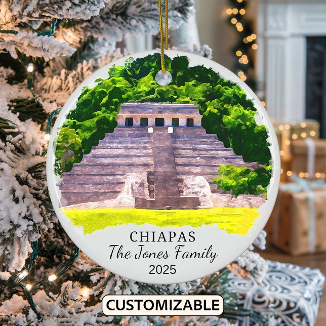 Ornamento De Cerâmica Ornament Chiapas Personalizado, México (Criador carregado)
