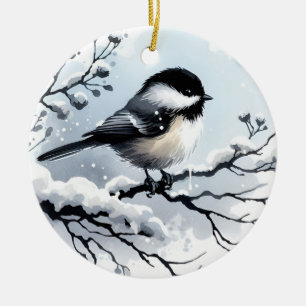 Ornamento De Cerâmica Ornament Chickadee