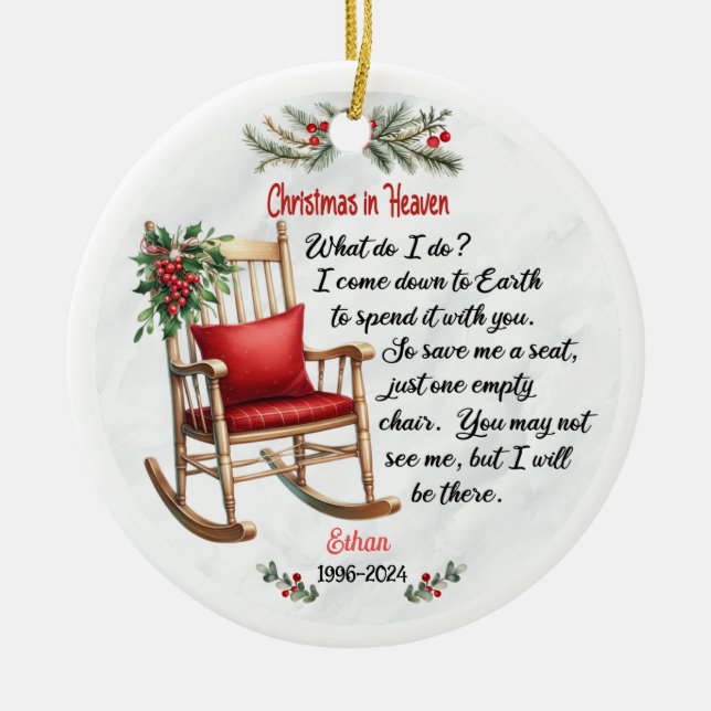 Ornamento De Cerâmica Ornament Christmas in Heaven (Frente)