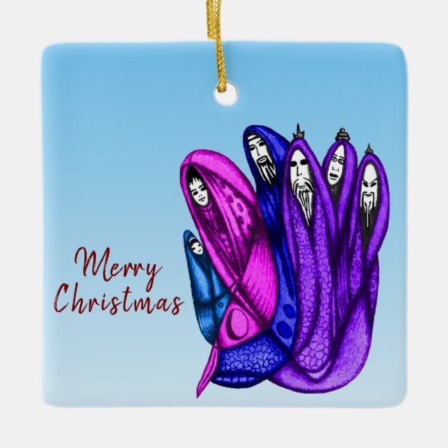 Ornamento De Cerâmica Ornament Christmas Three Wise Kings (Frente)