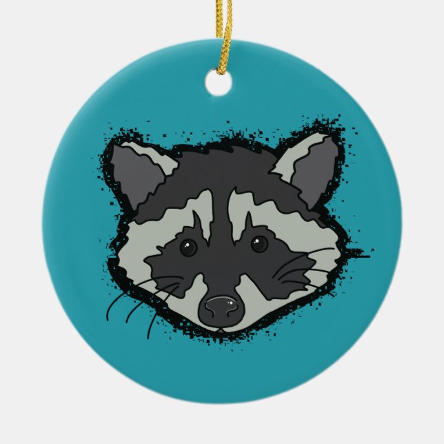Ornamento De Cerâmica Ornament de natal Raccoon (Frente)