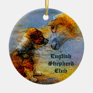 Ornamento De Cerâmica Ornament em inglês Shepherd (um lado)