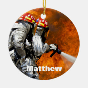 Ornamento De Cerâmica Ornament Fireman Personalizado