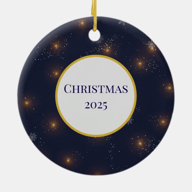 Ornamento De Cerâmica Ornament Frosty Pearl Natal 2025 (Traseira)